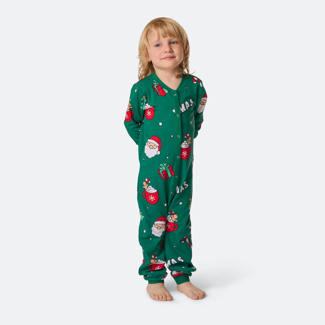 Lasten Vihreä Xmas Jouluinen Pyjamahaalari
