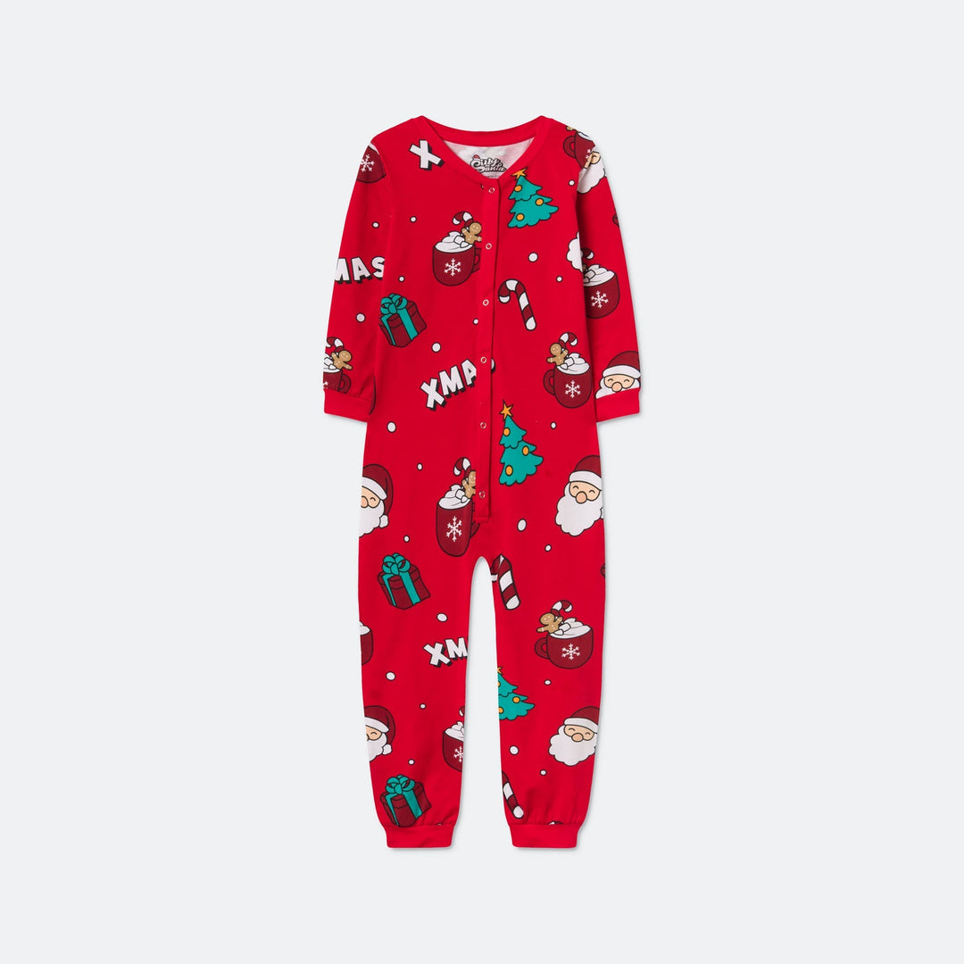 Lasten Punainen Xmas Jouluinen Pyjamahaalari