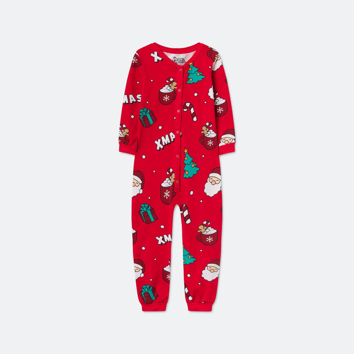Lasten Punainen Xmas Jouluinen Pyjamahaalari