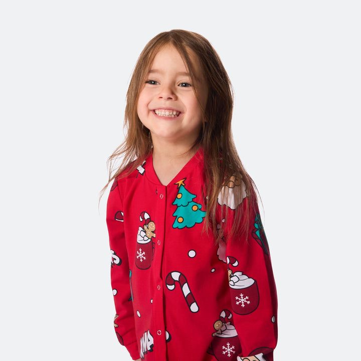 Lasten Punainen Xmas Jouluinen Pyjamahaalari