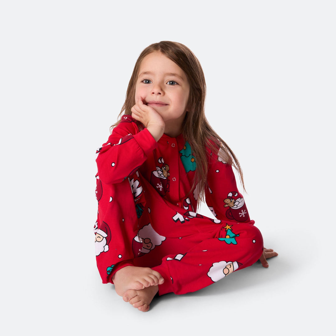 Lasten Punainen Xmas Jouluinen Pyjamahaalari