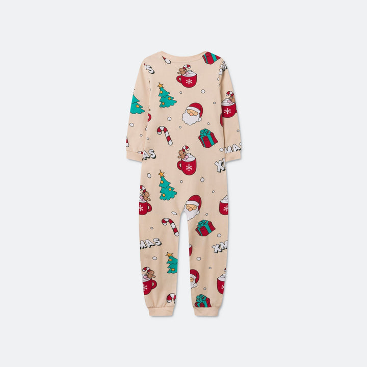Lasten Beige Xmas Jouluinen Pyjamahaalari