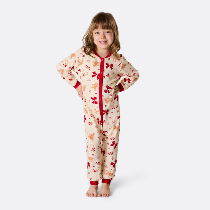 Lasten piparkakku overall-joulupyjama