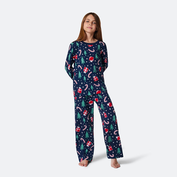 Lasten Sininen Joulukuvio Joulupyjama