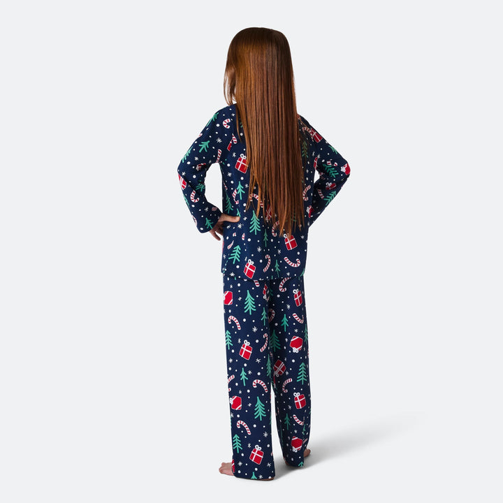 Lasten Sininen Joulukuvio Joulupyjama