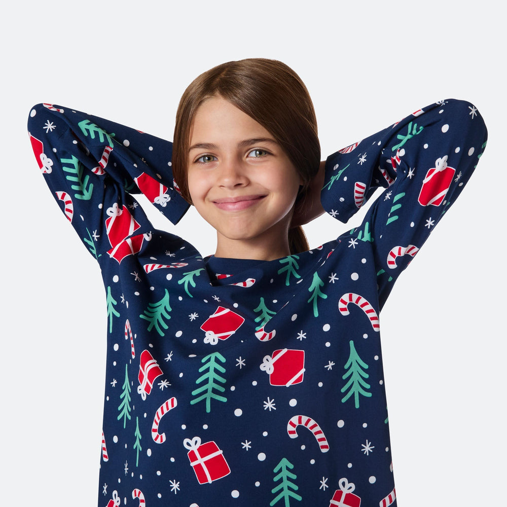 Lasten Sininen Joulukuvio Joulupyjama
