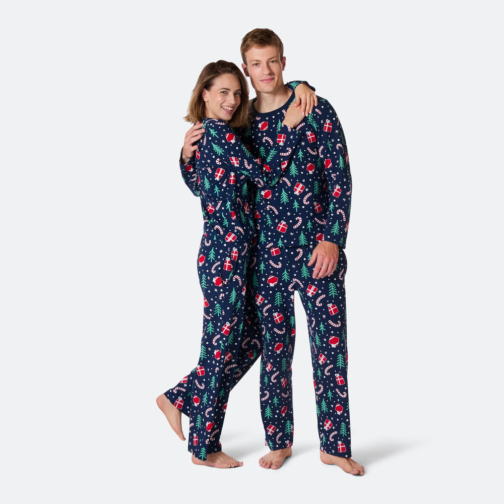 Naisten Sininen Joulukuvio Joulupyjama