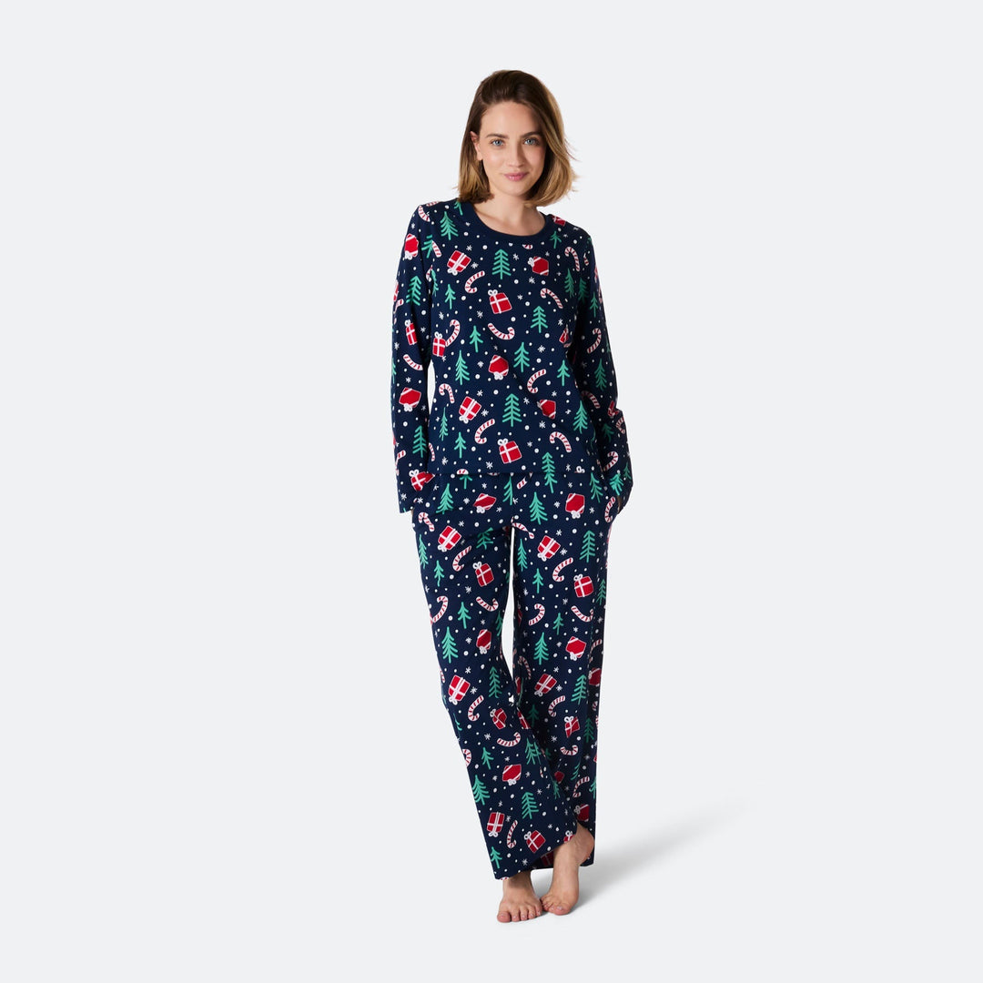 Naisten Sininen Joulukuvio Joulupyjama