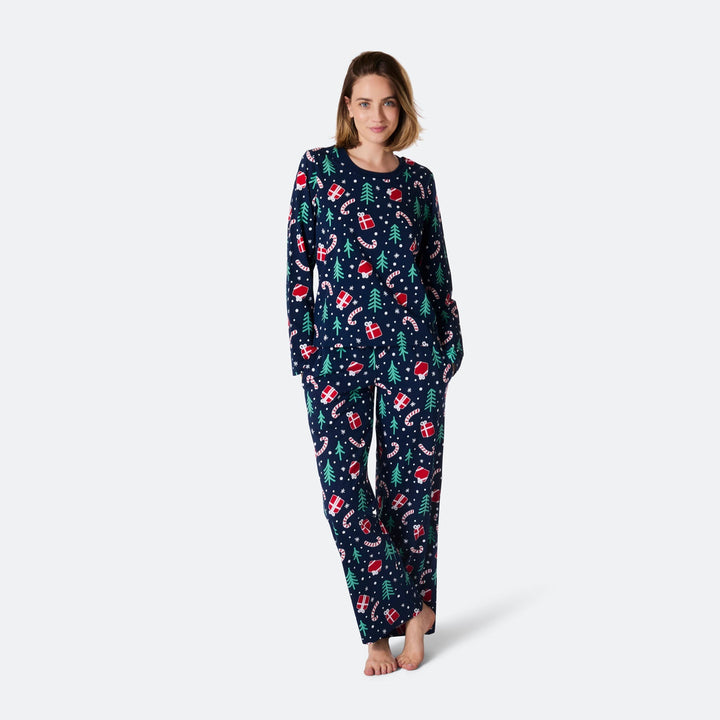 Naisten Sininen Joulukuvio Joulupyjama