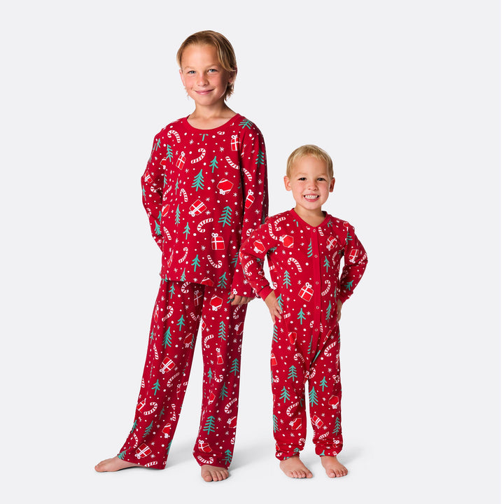 Lasten Punainen Joulukuvio Joulupyjama