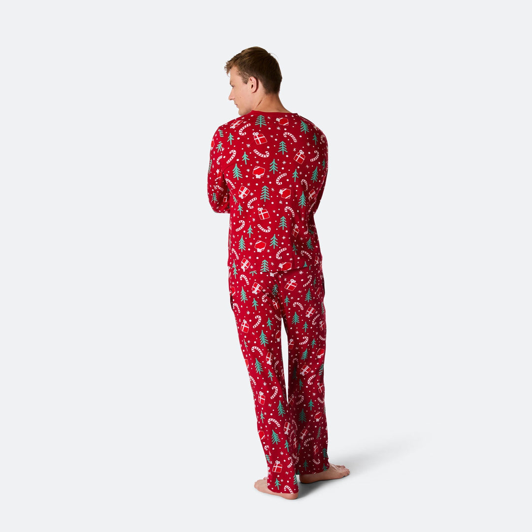Miesten Punainen Joulukuvio Joulupyjama