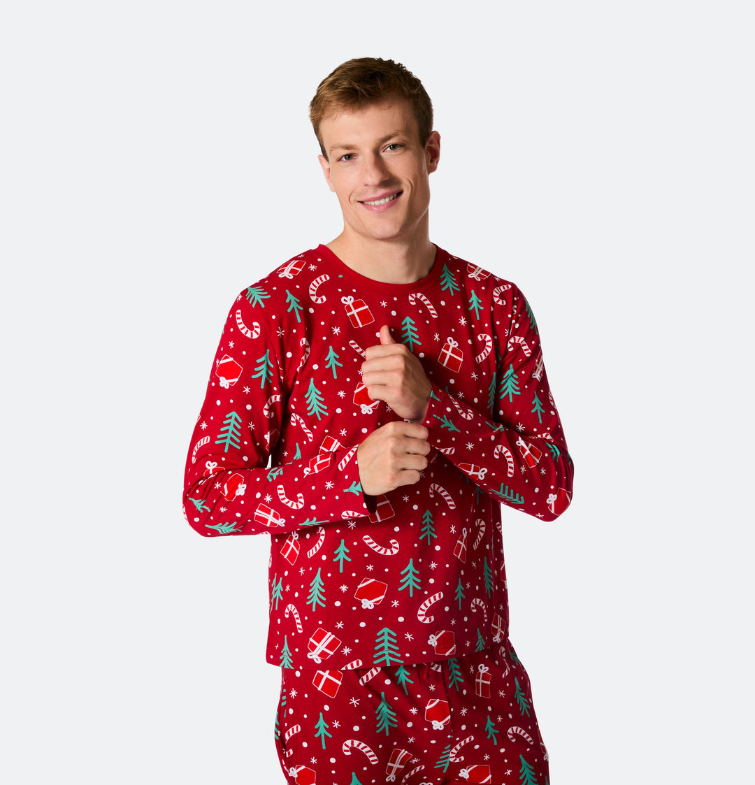 Punainen Joulukuvio Joulupyjamat Perhe