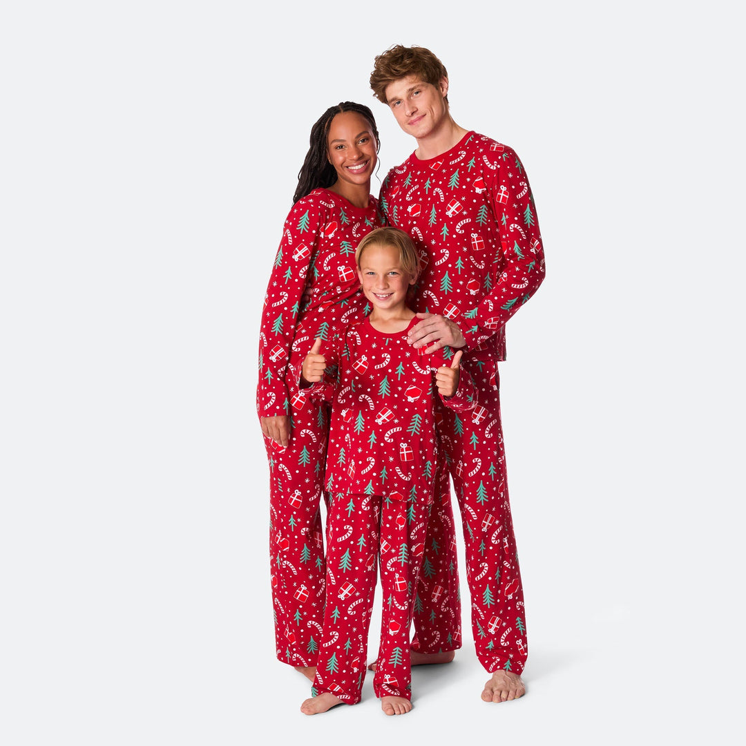 Miesten Punainen Joulukuvio Joulupyjama
