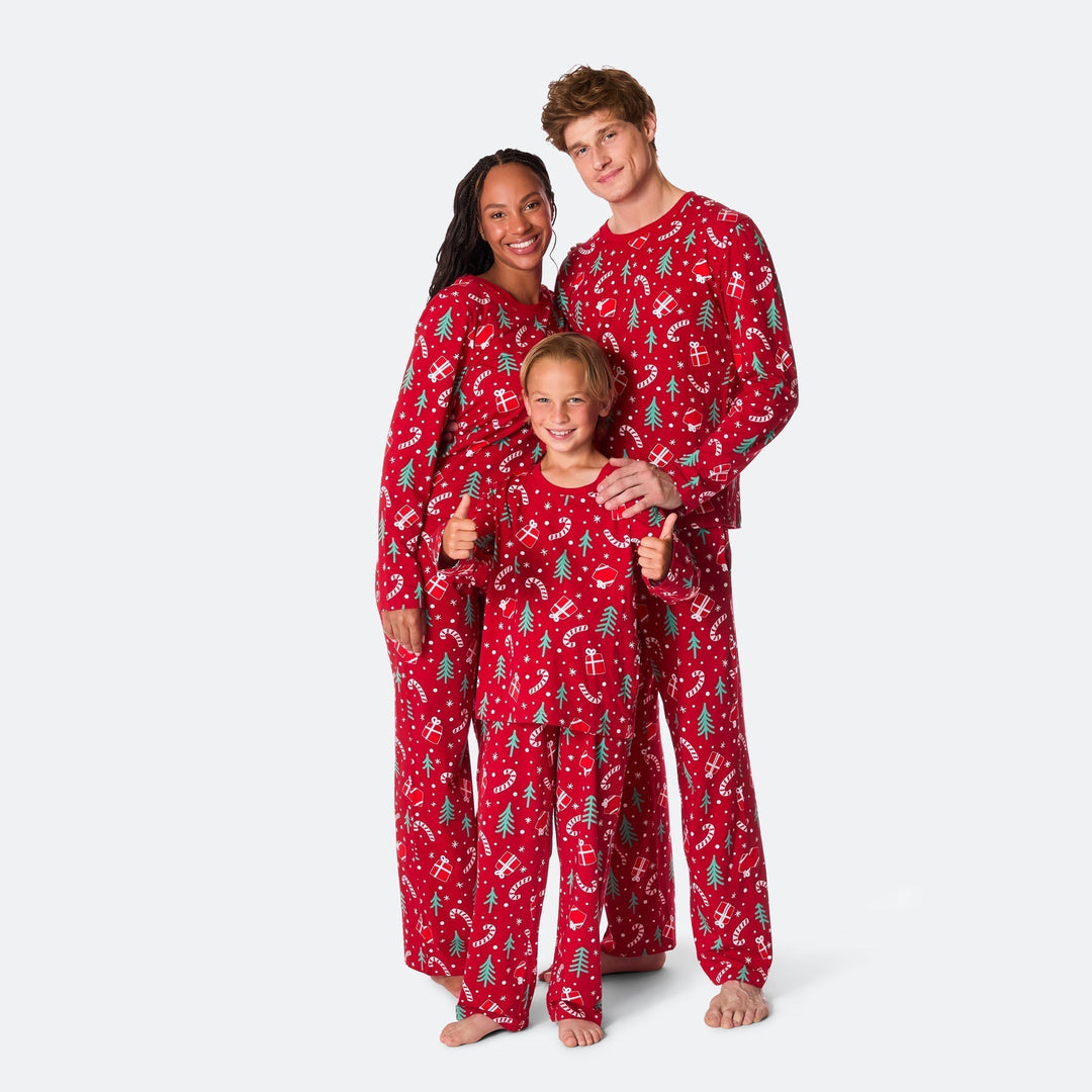 Lasten Punainen Joulukuvio Joulupyjama