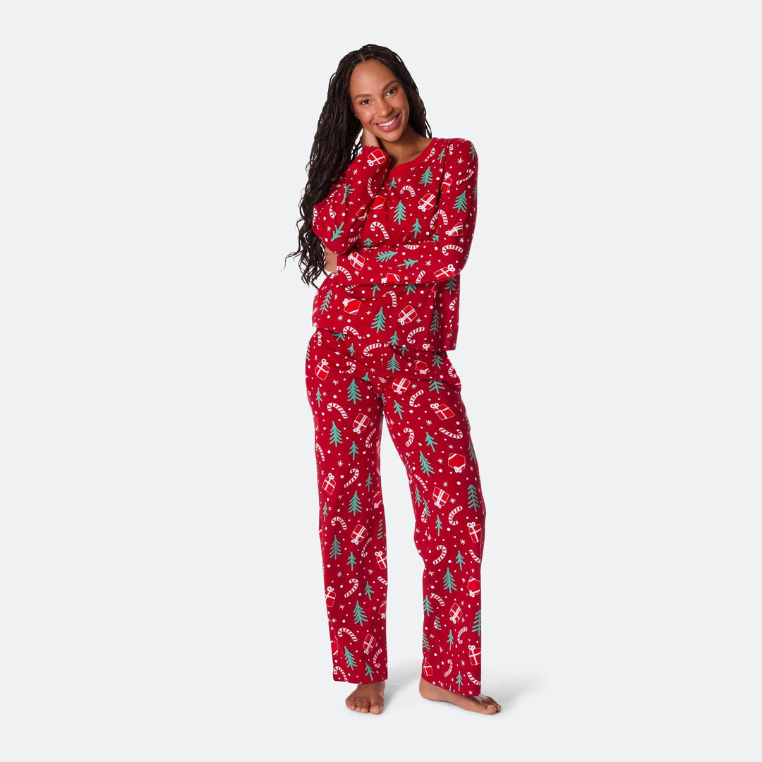 Naisten Punainen Joulukuvio Joulupyjama