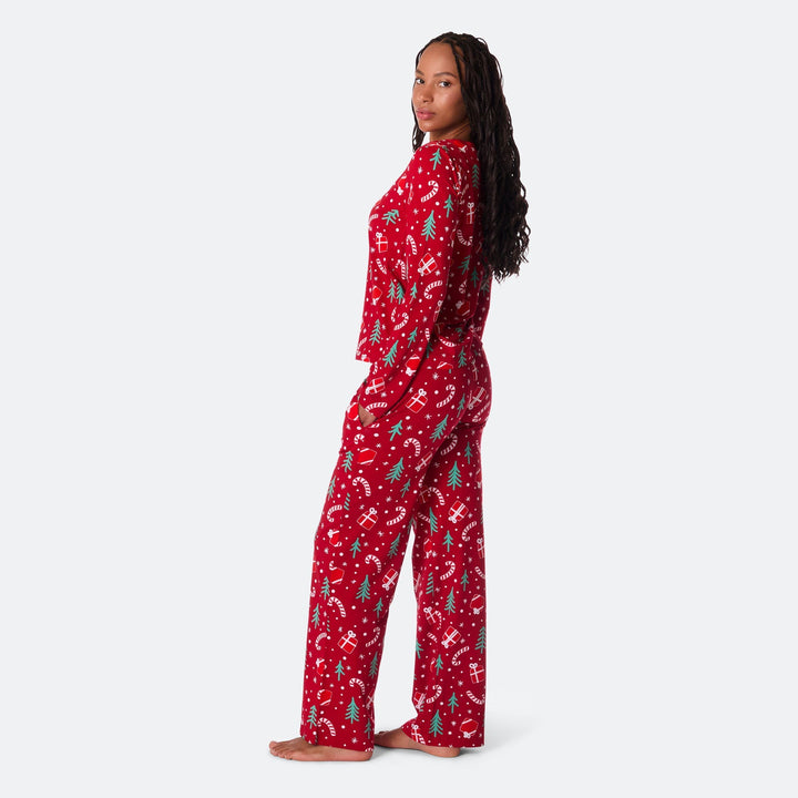 Naisten Punainen Joulukuvio Joulupyjama