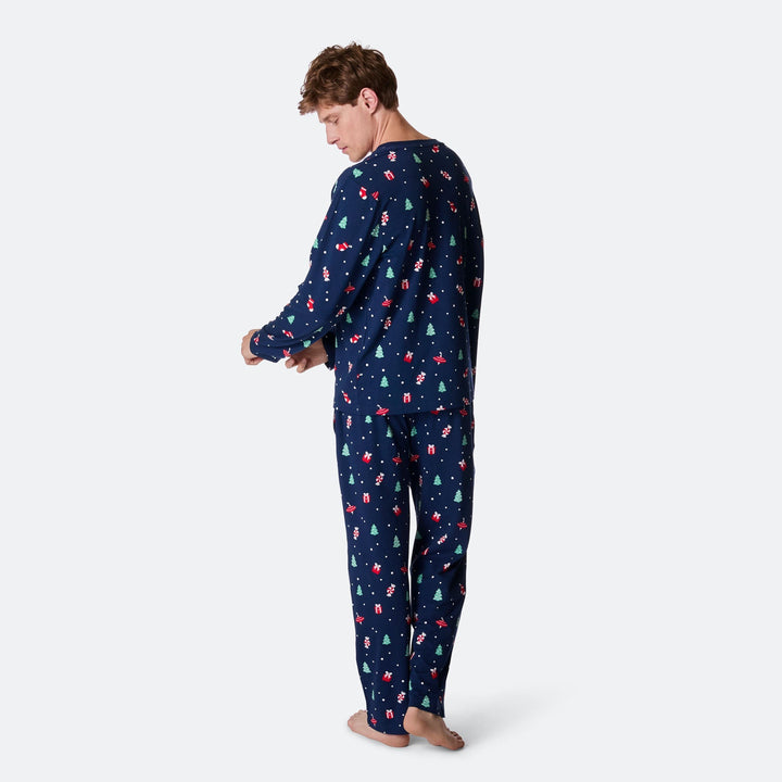Miesten Sininen Joulukoriste Joulupyjama