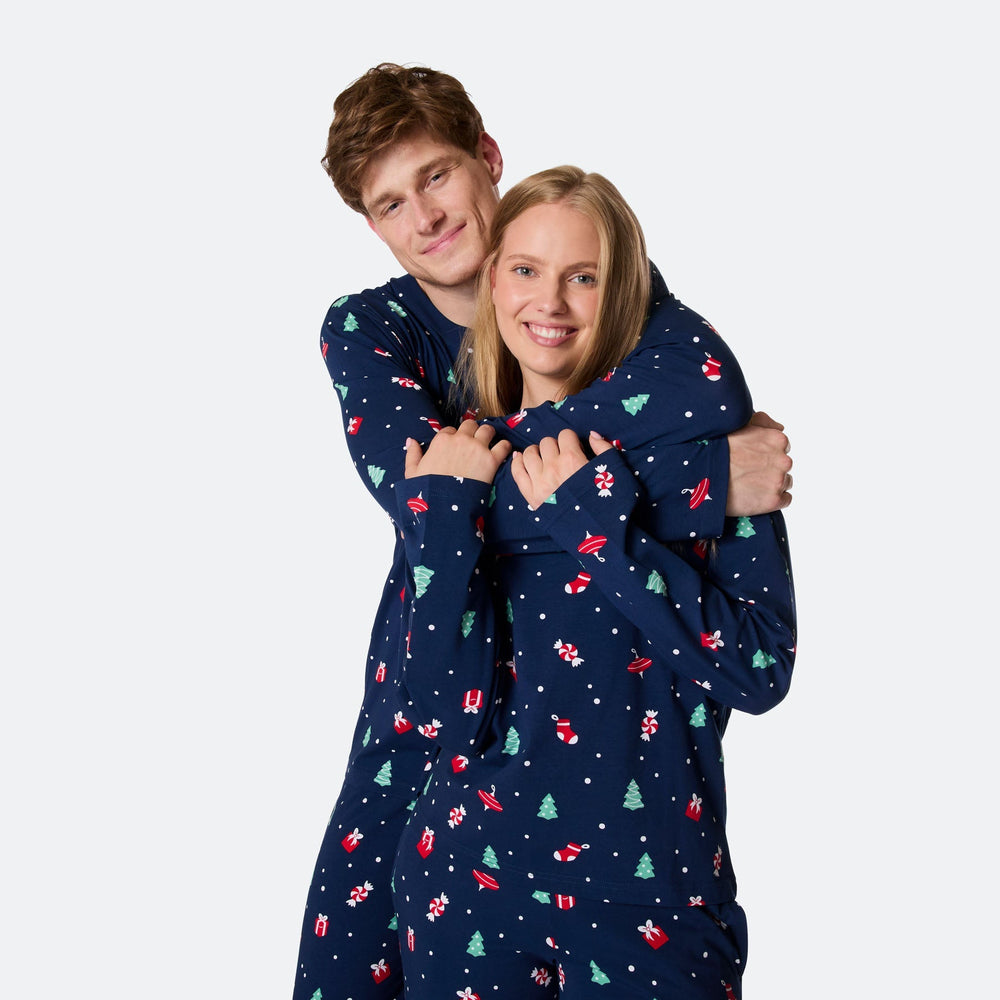Miesten Sininen Joulukoriste Joulupyjama