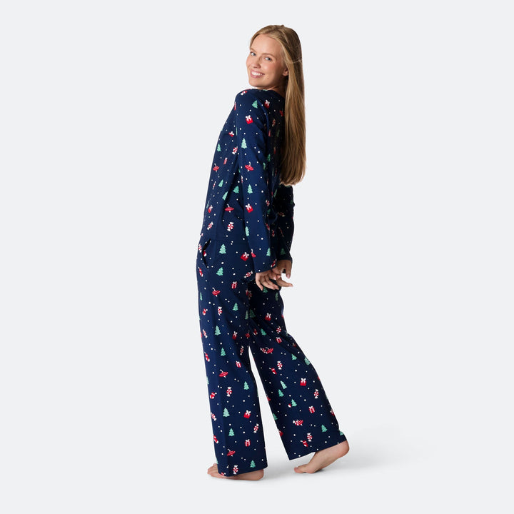 Naisten Sininen Joulukoriste Joulupyjama