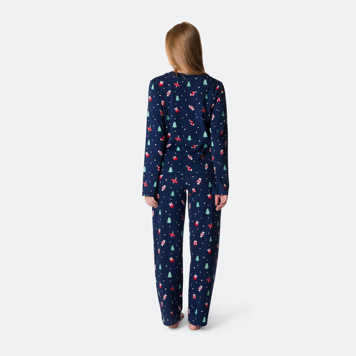 Naisten Sininen Joulukoriste Joulupyjama