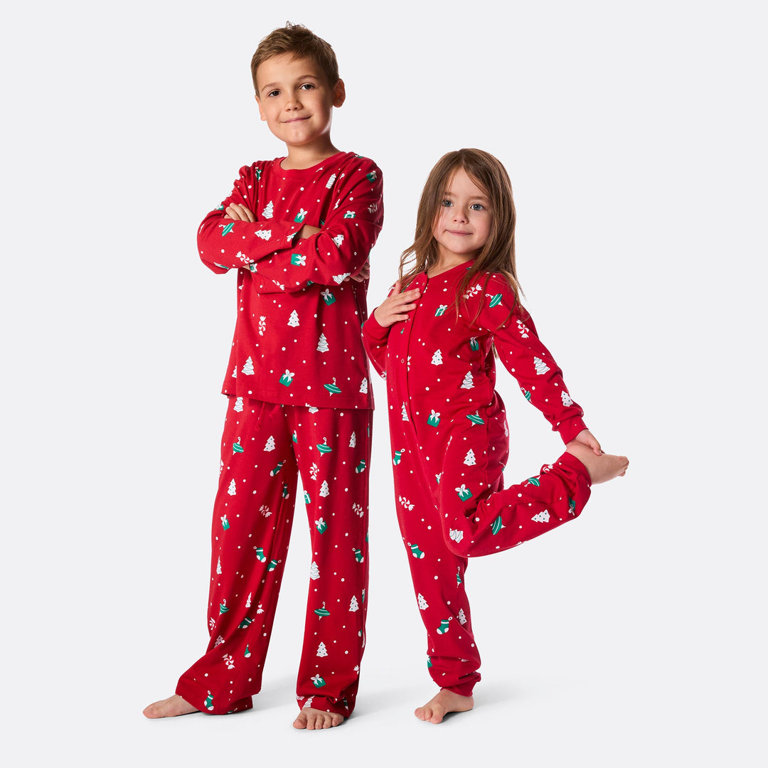 Lasten Punainen Joulukoriste Joulupyjama