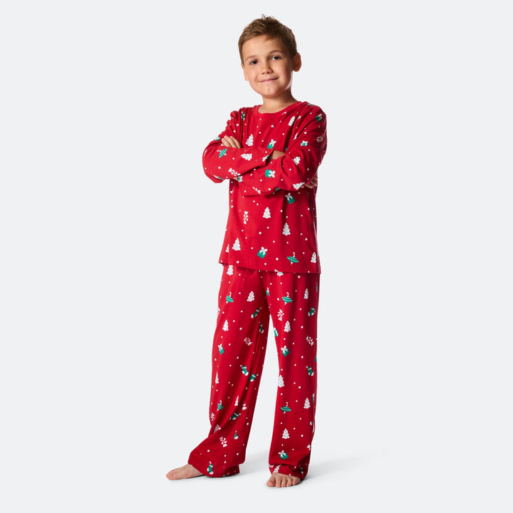 Lasten Punainen Joulukoriste Joulupyjama