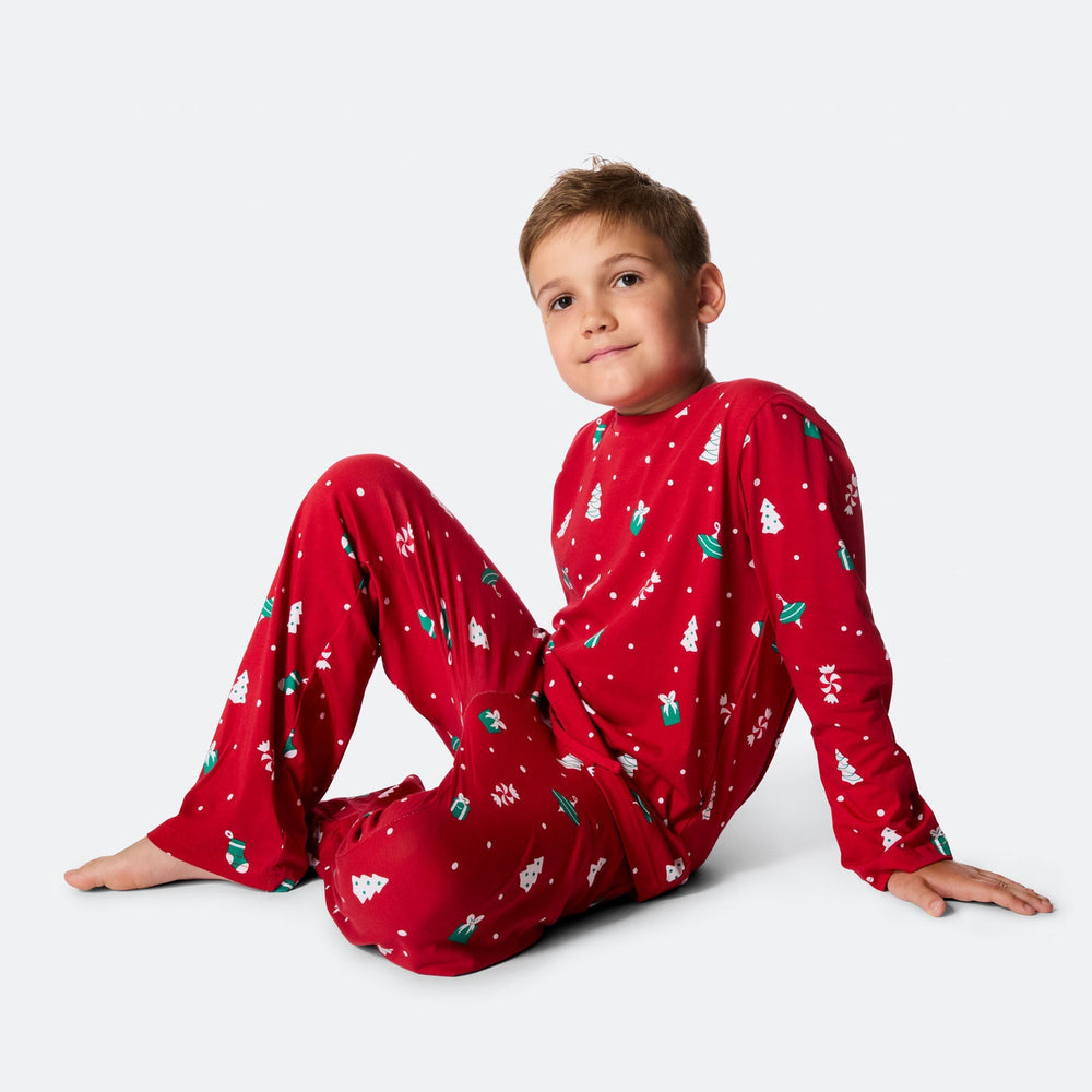 Lasten Punainen Joulukoriste Joulupyjama