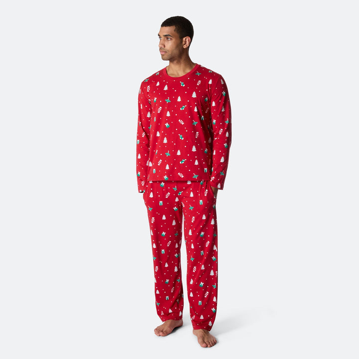 Miesten Punainen Joulukoriste Joulupyjama