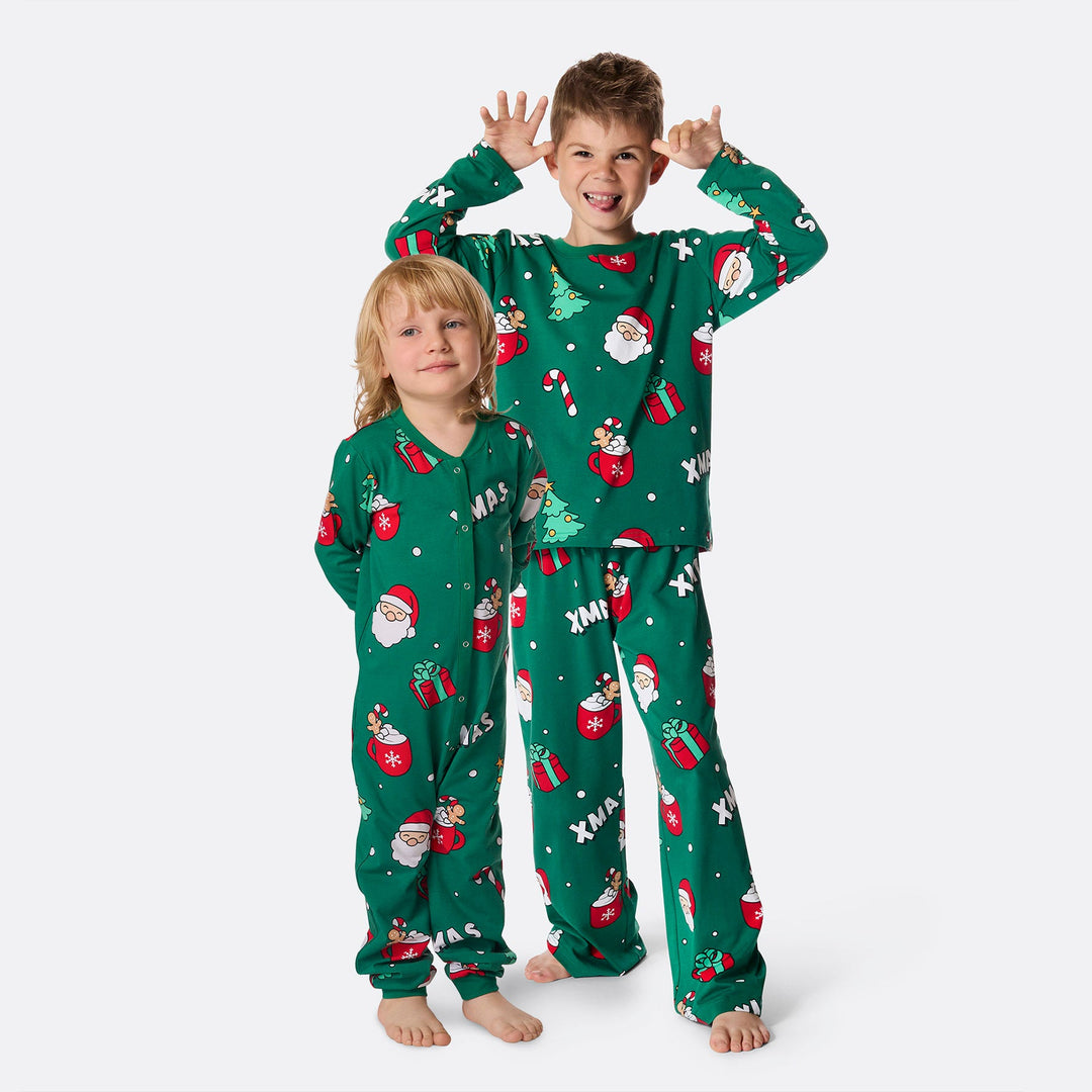 Lasten Vihreä Xmas Joulupyjama