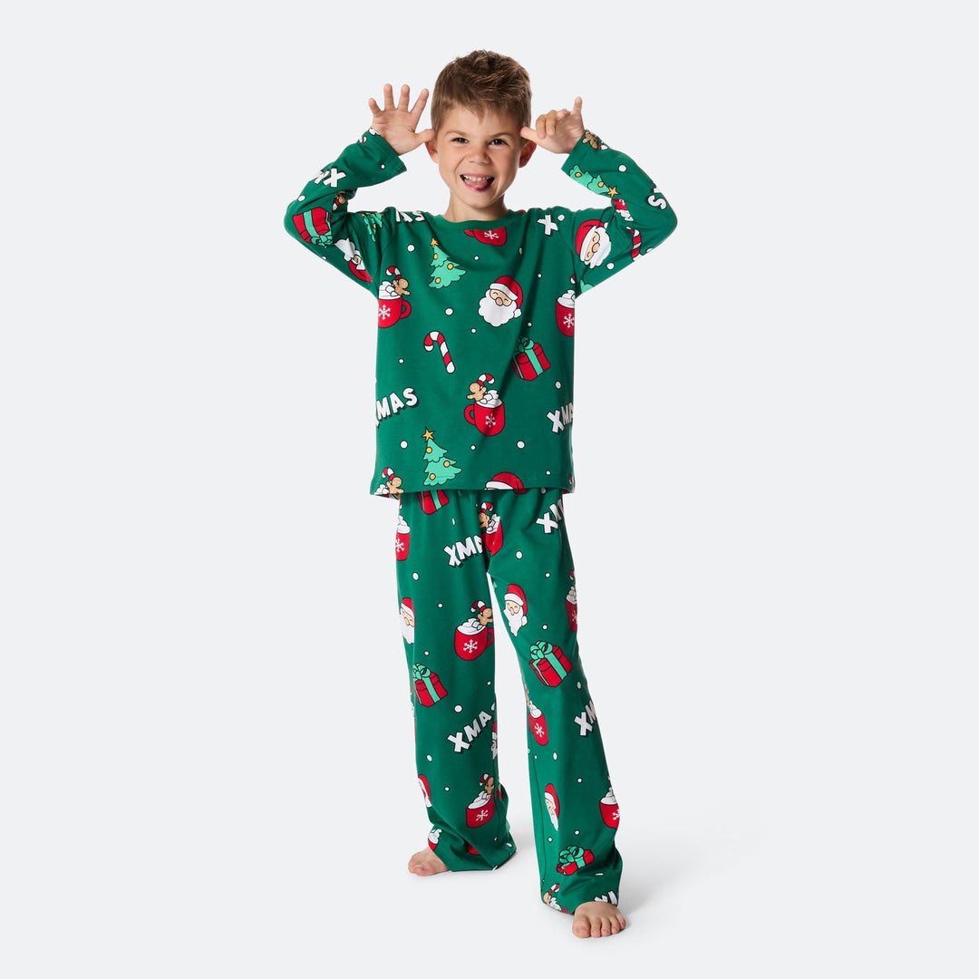 Lasten Vihreä Xmas Joulupyjama