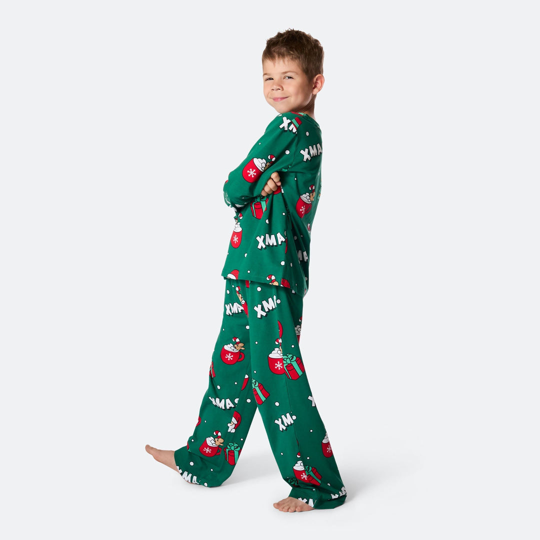 Lasten Vihreä Xmas Joulupyjama