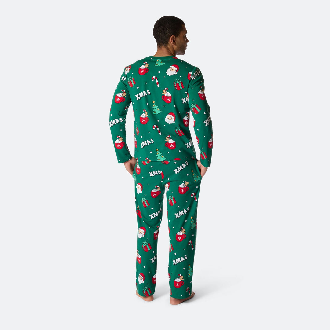 Miesten Vihreä Xmas Joulupyjama