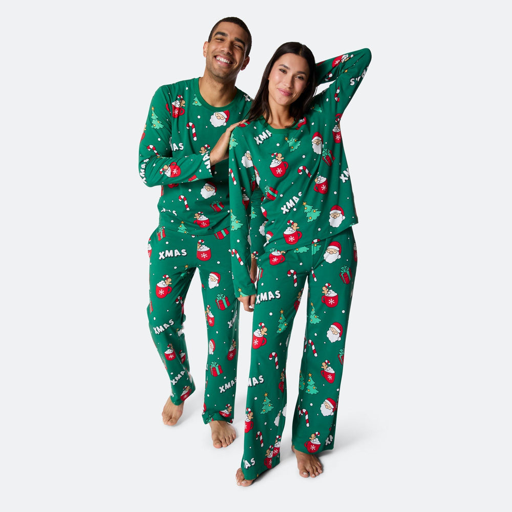 Miesten Vihreä Xmas Joulupyjama