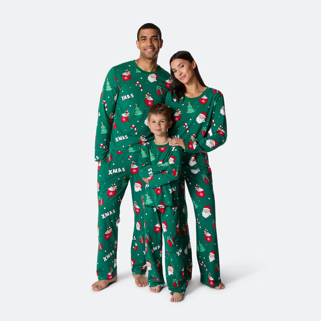 Miesten Vihreä Xmas Joulupyjama