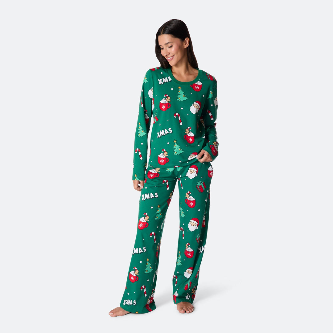 Naisten Vihreä Xmas Joulupyjama