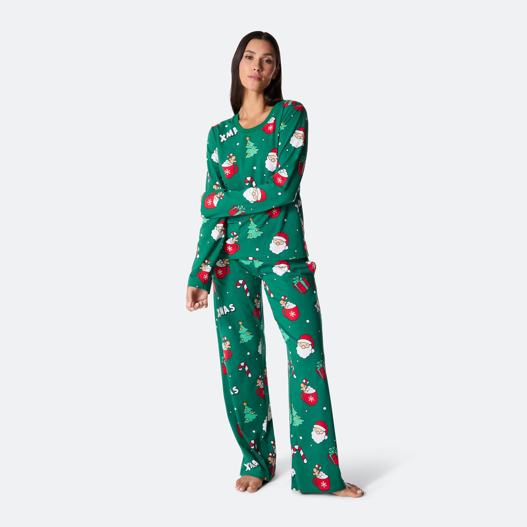 Naisten Vihreä Xmas Joulupyjama