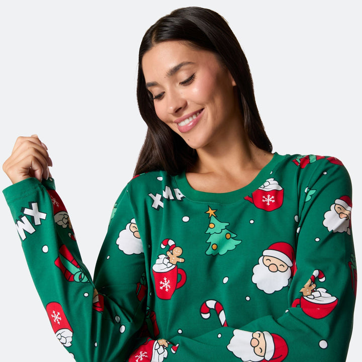 Naisten Vihreä Xmas Joulupyjama