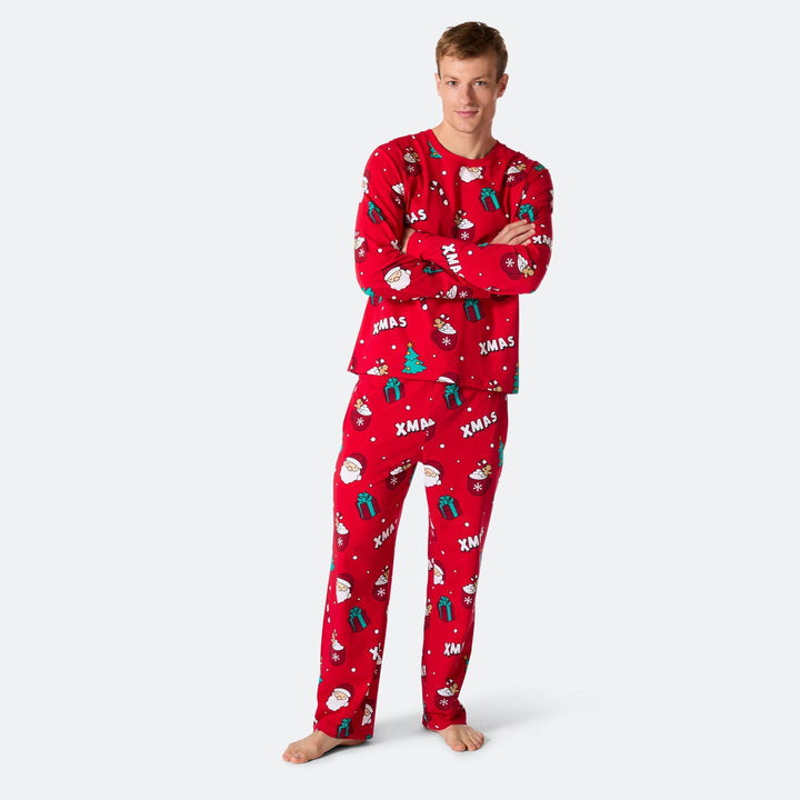 Miesten Punainen Xmas Joulupyjama