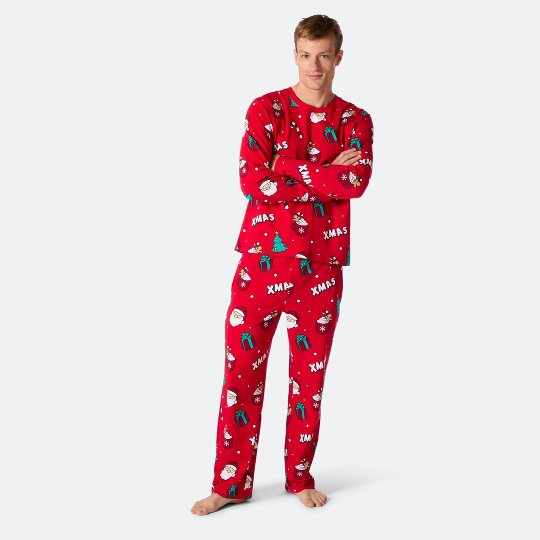 Miesten Punainen Xmas Joulupyjama