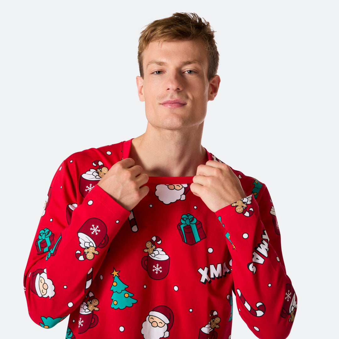 Miesten Punainen Xmas Joulupyjama
