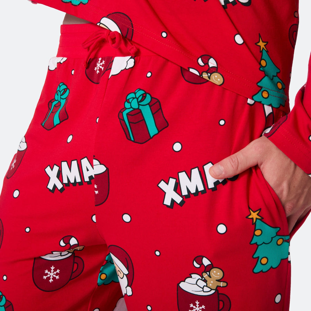 Miesten Punainen Xmas Joulupyjama
