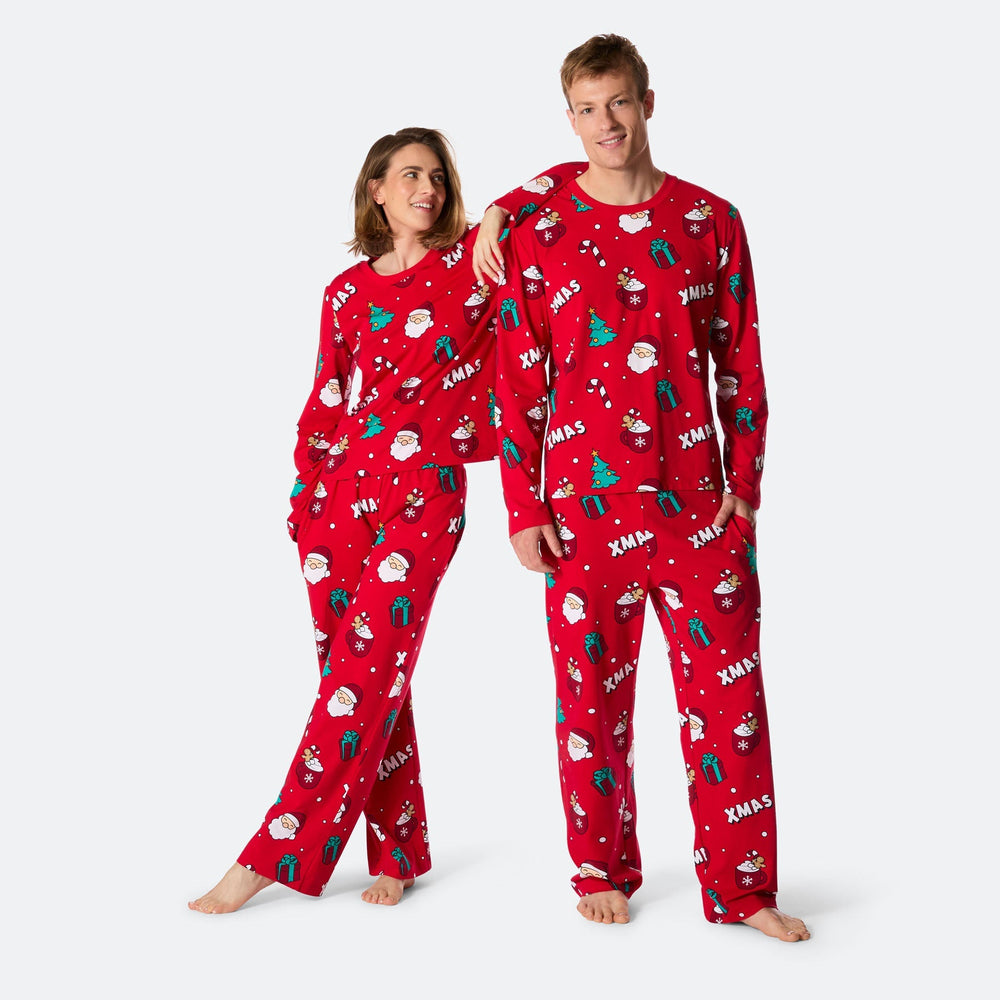 Miesten Punainen Xmas Joulupyjama