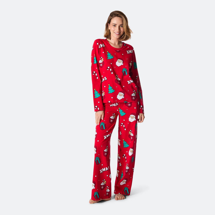 Naisten Punainen Xmas Joulupyjama