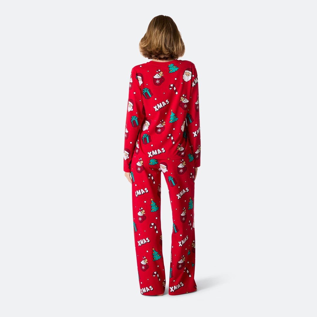 Naisten Punainen Xmas Joulupyjama