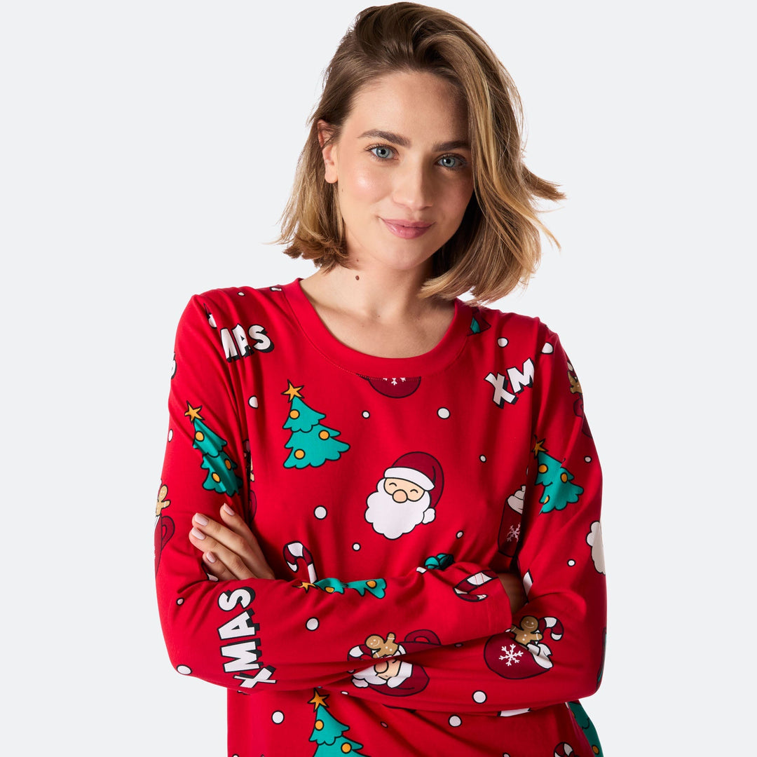 Naisten Punainen Xmas Joulupyjama