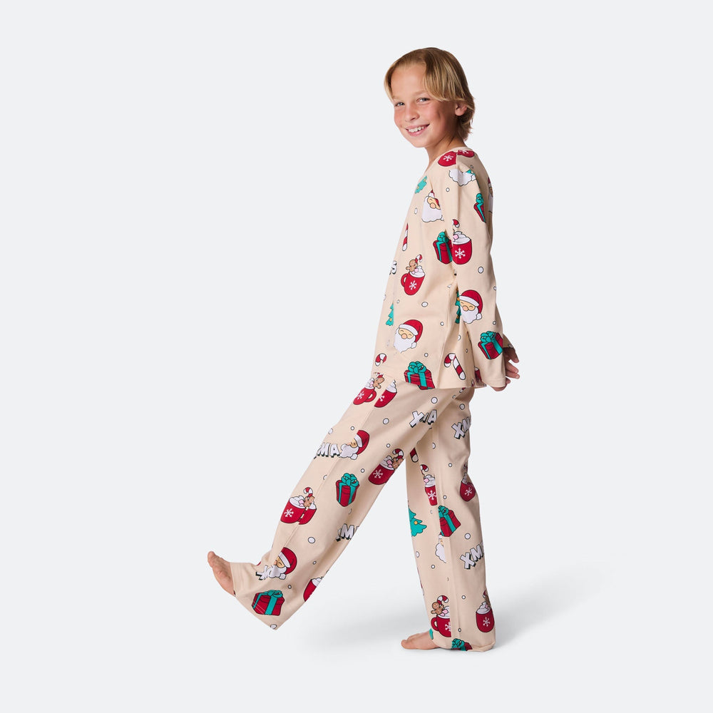 Lasten Beige Xmas Joulupyjama