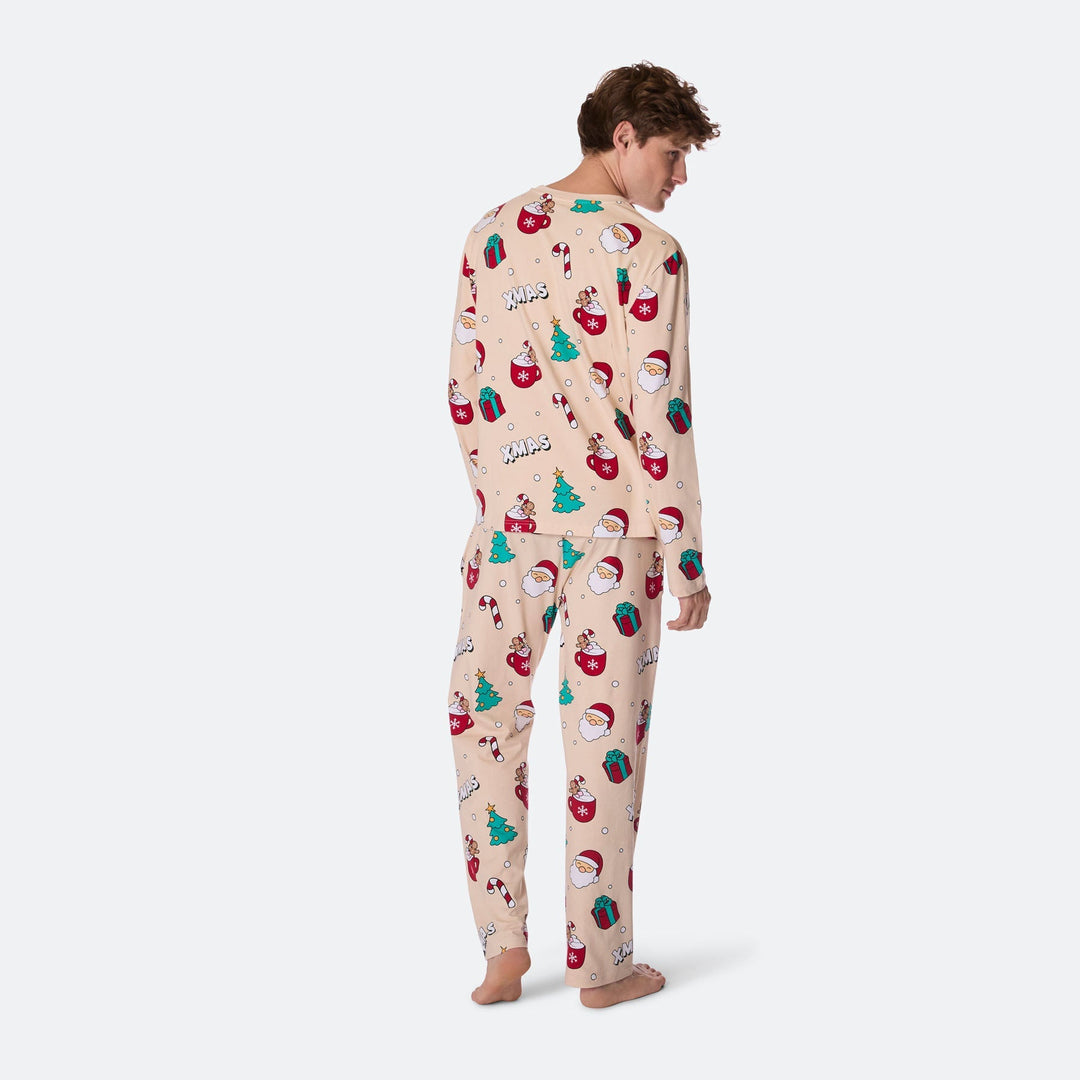 Miesten Beige Xmas Joulupyjama