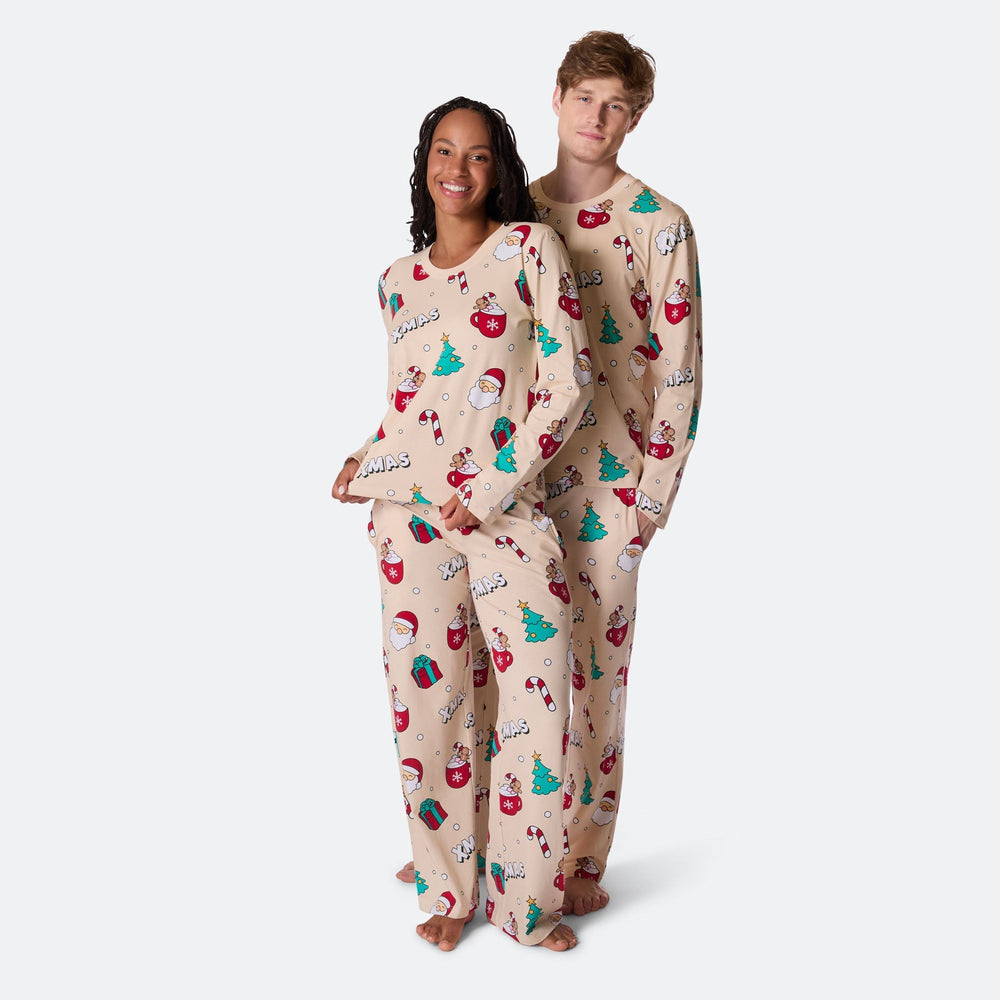 Miesten Beige Xmas Joulupyjama