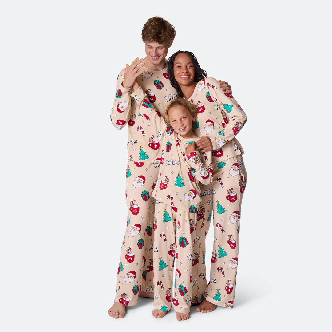 Lasten Beige Xmas Joulupyjama