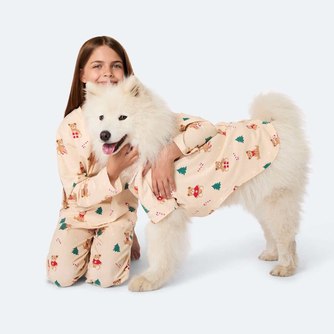 Lasten Beige Nallekarhu Joulupyjama
